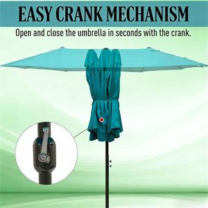 Ombrellone da Giardino Blu Senza Base per Esterni - Ombrelloni e Basi per Patio - Product Image 3