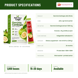 Palitos de Gelatina de Garcinia Cambogia Personalizados, Suplemento Dietético en Paquetes Individuales, Fórmula Herbal de Marca Privada - Product Image 5
