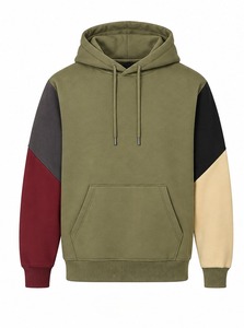 Chaqueta de Forro Polar con Capucha para Hombre, Diseño de Bloques de Color y Parches - Product Image 3