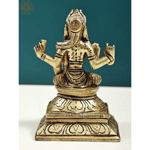 Hecho a mano 4 pulgadas Bala Sundari Escultura Ídolo de latón hecho a mano del sur de la India - Product Image 4