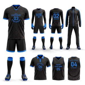 Conjunto de Uniforme de Fútbol Personalizado, Camiseta y Pantalones Cortos, Nombre y Logotipo del Equipo Personalizados, 100% Poliéster, Transpirable, Antibacteriano, para Entrenamiento y Partido - Product Image 4