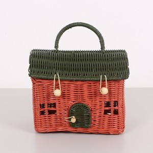 Rattan house <b>lidded</b> <b>baskets</b> great choice children handbag for girls decorative kid storage <b>basket</b> - Product Image 2
