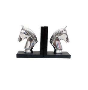 Porte-livres en métal plaqué argent brillant avec base noire pour bureaux et écoles, organisateur de table, support de livres/serre-livres - Product Image 5