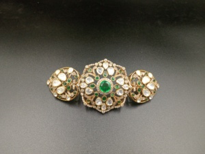 Gold Plated <b>Silver</b> Flower <b>Choker</b> Necklaces Green White Doublet Pear Cut Stones Women's Vintage Engagement Luxury Wedding Jewelry - Product Image 4