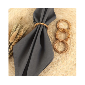 Exclusivos Porta Servilletas de Ratán Blanco y Plateado para Fiestas y Bodas, Decoración para Mesa de Comedor a Buen Precio - Product Image 6