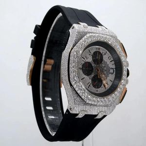 For Gold Gift Jewelry Luxury Diamond <b>Watch</b> <b>Case</b> 28mm Analog Quartz Moissanite Silver Band Sapphire Crystal ETA Movement 10m - Product Image 5