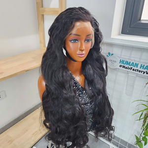 Virgin Vietnamese Straight Human Hair full lace <b>Wig</b> Natural <b>Black</b> Auburn Brown Transparent HD Lace Glueless Double Drawn Long - Product Image 2