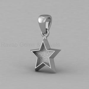 Pendentif étoile 10 mm en argent 925 plaqué or 18 carats fait main, avec sertissage vierge pour bijoux DIY souvenir lait maternel - Product Image 3