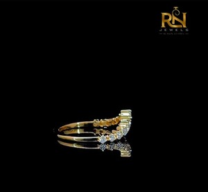 V Shaped Chevron Lab Grown Diamond Tiara Band Solid Gold Nesting <b>Stacking</b> <b>Ring</b> Enhancer OEM ODM Wholesale B2B Supply - Product Image 3