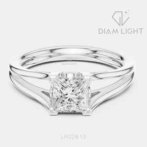 Bague de fiançailles en diamant de laboratoire de 0,75 carat, or blanc 14 carats, bague de mariage, bijoux fins, certifiée IGI - Product Image 1