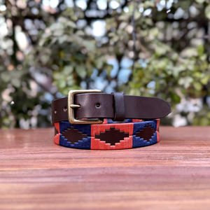 Genuine Water Buffalo Leather Polo Belt Premium Nylon Thread 35mm Width Heavy Hand Finish Durable Zinc Alloy Buckle Customized - Product Image 1