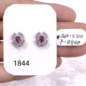 ต่างหูเงินแท้ 925 ประดับทับทิมแดงธรรมชาติ เครื่องประดับเงิน ของขวัญสำหรับเธอ ขายส่ง อัญมณีแท้คุณภาพดี ของขวัญจากอัญมณีแท้ - Product Image 2