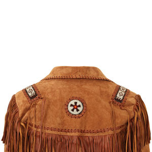 Veste en daim et cuir véritable de style western pour femme, mode cowgirl, à franges - Product Image 6