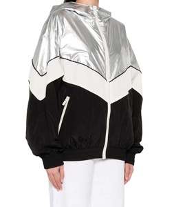 Windbreaker Jacket Men Fashion Custom Nylon Zip up Coat Black White Silver Tone Windproof Waterproof Custom Anorak Jacket - Product Image 4