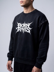 Sudadera con Capucha Negra para Hombre, Diseño Gráfico de Araña con Pedrería en la Espalda, Estilo Urbano Oversize, Sudadera con Capucha de Lujo - Product Image 6