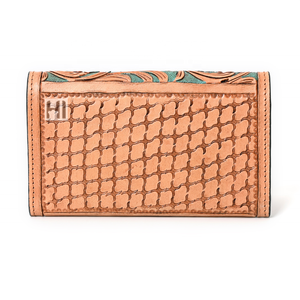 Portefeuille à trois volets en cuir de vachette façonné à la main pour femmes, style western, blocage RFID - Product Image 3