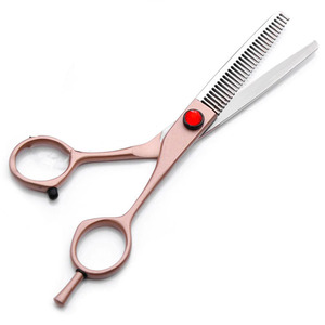 Ciseaux de coiffure professionnels en acier rose doré pour la coupe et l'éclaircissement des cheveux, avec logo personnalisé - Product Image 5