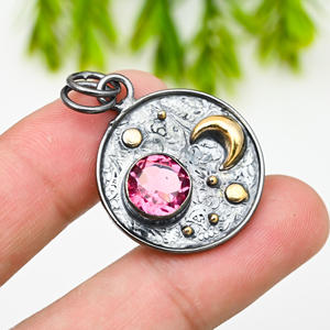 <b>PINK</b> 925 Silver Luxury Statement <b>Necklace</b> - Product Image 2