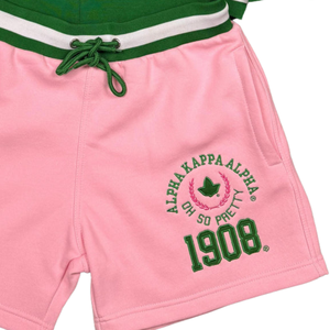   Ensemble court classique rose pour femme, tenue décontractée deux pièces, t-shirt et short, doux et confortable, style sororité, pour l'été, sport et détente - Product Image 2