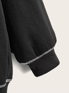 Sweat-shirt à capuche surdimensionné personnalisé pour femme, en molleton épais, à épaules tombantes, décontracté, chaud pour l'hiver - Product Image 4