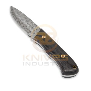 Cuchillo de Caza Damasco Hecho a Mano Personalizado con Mango de Madera, Hoja Fija para Desollar, Bushcraft, Camping, Supervivencia, Cuchillo para Exteriores, Venta al por Mayor OEM - Product Image 4