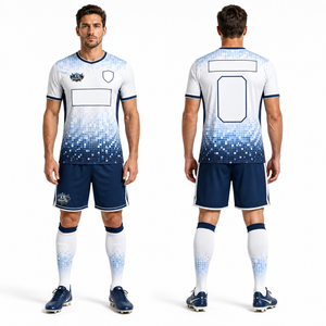 Nouveaux ensembles d'uniformes d'entraînement de football en tissu polyester double tricoté extensible, taille personnalisée, impression numérique, vêtements d'équipe - Product Image 1