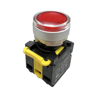 Tombol Tekan Berlampu Penuh 22mm dengan Cincin Pengunci Terminal Sekrup Plastik, 1NO 1NC 2NO LED IP65 6A 120V Industrial