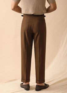 Pantalones Gurkha de Cintura Alta para Hombre, con Pliegues y Hebilla Lateral, Estilo Clásico Vintage - Product Image 4