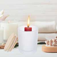 Pot à bougie en verre givré de qualité supérieure avec couvercle en bois, récipient pour bougie parfumée, décoration d'intérieur, cadeau, porte-bougie, logo personnalisé