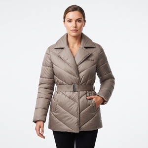 Cinturón de Moda para Mujer, Chaqueta Acolchada Ligera para Invierno, Chaqueta Acolchada con Relleno, Ropa de Abrigo Informal para Clima Frío - Product Image 5