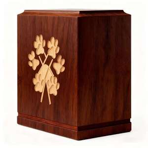 Urne funéraire en bois pour animaux de compagnie, urne commémorative pour cendres de chat et chien, urne souvenir avec motif de patte et arbre pour la mémoire - Product Image 4