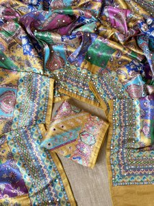 Sari de luxe en soie Dola Heritage, modèle Maharani, entièrement tissé Jari, pour grandes célébrations, avec tissage classique sur toute la surface - Product Image 1