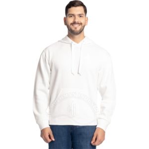 <b>Men's</b> <b>White</b> Pullover Hoodie Casual Long Sleeve <b>Sweatshirt</b> With Front Pocket And Small Logo Hoodie <b>Men</b> Custom Reflective Letter - Product Image 2