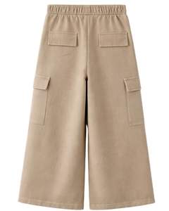 Pantalones Deportivos Cargo Anchos Color Caqui Personalizados para Mujer, Cintura Elástica, Pantalones Casuales de Forro Polar, Corte Holgado, Ropa Urbana, Pantalones Cómodos para Invierno - Product Image 2