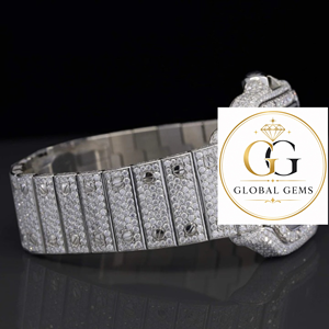 Factory Direct Price New Custom Unisex Quartz <b>Chronograph</b> Water Resistant ETA Movement Iced Moissanite Diamond Studded Watch - Product Image 3
