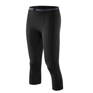 Men's High Elastic Waist Full Length Yoga <b>Leggings</b> <b>Seamless</b> Solid Color Spandex/Nylon Pants Lightweight Eco- - Product Image 4