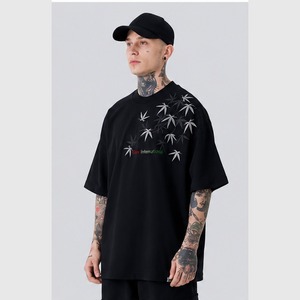 เสื้อยืดโอเวอร์ไซส์ผู้ชายสำหรับฤดูร้อน ผ้าฝ้ายออร์แกนิค 100% ระบายอากาศได้ดี ทรงบ็อกซี่ ผ้าถัก ลายเรียบ สีพื้น สไตล์ลำลอง - Product Image 4