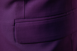 Blazer Morado para Hombre, Corte Entallado, Solapa con Muescas, para Eventos Casuales y Formales, Blazer de Un Solo Pecho, Color Sólido - Product Image 5