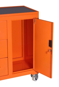 Chariot à outils robuste à 3 tiroirs avec étagère de rangement, surface de travail verrouillable SDAT, personnalisable OEM/OBM, capacité de charge de 200 kg, finition poudrée - Product Image 3