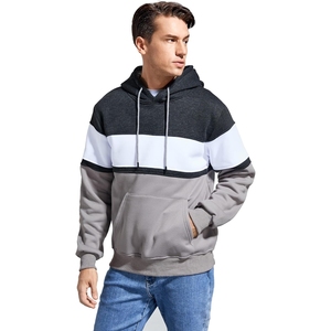 Sudadera con Capucha para Hombre, Diseño Color Block, Corte Regular, Felpa, Informal, con Bolsillo, para Otoño - Product Image 1