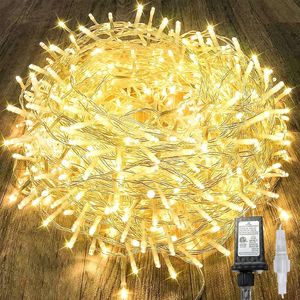 88Ft 240LED Connectable Indoor Outdoor String <b>Lights</b> Clear <b>Wire</b> with Warm White Christmas Twinkle Fairy <b>Light</b> Plug - Product Image 5