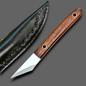 Cuchillo de bolsillo EDC de hoja fija de acero inoxidable 12C27 forjado a mano con mango de madera, OEM, afilado como una navaja, para uso diario, con MOQs bajos - Product Image 1