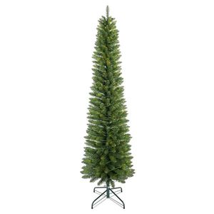 Albero di Natale Artificiale Verde Sottile in PVC da 180 cm con 358 Punte, Base in Metallo Stabile, Design Salvaspazio per Ambienti Ristretti - Product Image 1