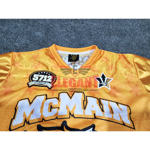 Camiseta de fútbol americano de malla, tela de alta calidad, para adultos, cuello en V, manga corta, estilo oversize. - Product Image 2