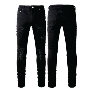 Vente en gros d'usine : Pantalons en jean déchirés pour garçons, Jeans personnalisés bleus pour adolescents - Product Image 4