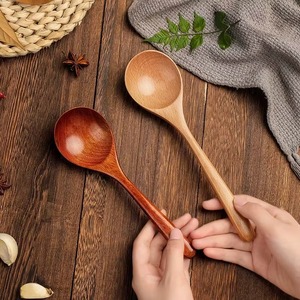 Cuillère à soupe en bois écologique de conception coréenne artisanale REHMAN CRAFT, cuillère à dîner en bois naturel, cuillère à riz et céréales, cuisine - Product Image 5
