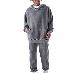 Survêtement d'hiver lourd unisexe Ensemble de pantalons à capuche de haute qualité Survêtement imprimé en éponge française respirant avec logo personnalisé - Product Image 1