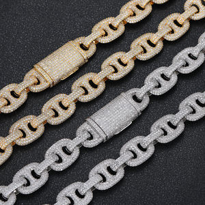 AMBER JEWELS Fine Iced Shiny Zircon Cuban Link <b>Bracelet</b> 14K <b>Solid</b> Gold Lab Grown IGI Certified Hip Hop Luxury Unisex Statement - Product Image 4