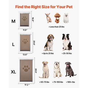 Porte pour animaux XL avec double fermeture magnétique pour chats - Robuste et résistante aux intempéries pour portes intérieures/extérieures Modèle D0100X340NP - Product Image 6