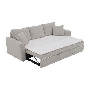 Sofá Seccional Convertible en Cama Connie Beige Boucle con 2 Cojines Decorativos, Sofás Cama Cómodos - Product Image 5